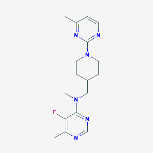 molecular formula C17H23FN6 B12233964 5-fluoro-N,6-dimethyl-N-{[1-(4-methylpyrimidin-2-yl)piperidin-4-yl]methyl}pyrimidin-4-amine 