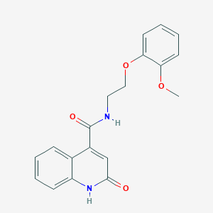 molecular formula C19H18N2O4 B1223397 N-[2-(2-methoxyphenoxy)ethyl]-2-oxo-1H-quinoline-4-carboxamide 