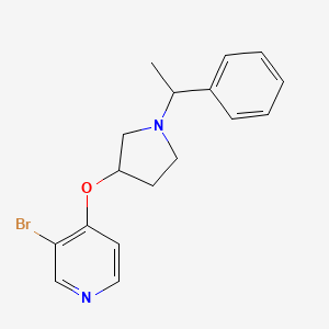 molecular formula C17H19BrN2O B12233976 3-Bromo-4-{[1-(1-phenylethyl)pyrrolidin-3-yl]oxy}pyridine 