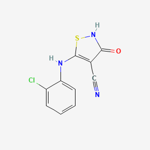 molecular formula C10H6ClN3OS B1223400 5-(2-Chloroanilino)-3-hydroxyisothiazole-4-carbonitrile CAS No. 287196-71-8