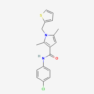 molecular formula C18H17ClN2OS B1223401 N-(4-chlorophenyl)-2,5-dimethyl-1-(thiophen-2-ylmethyl)-3-pyrrolecarboxamide 