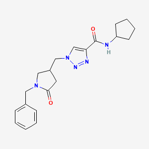 1-[(1-benzyl-5-oxopyrrolidin-3-yl)methyl]-N-cyclopentyl-1H-1,2,3-triazole-4-carboxamide