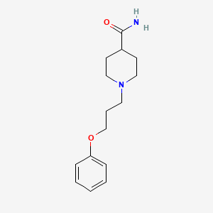 molecular formula C15H22N2O2 B12234055 1-(3-Phenoxypropyl)piperidine-4-carboxamide 