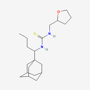 molecular formula C20H34N2OS B1223406 1-[1-(1-Adamantyl)butyl]-3-(2-oxolanylmethyl)thiourea 