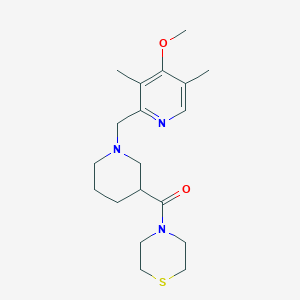 4-{1-[(4-Methoxy-3,5-dimethylpyridin-2-yl)methyl]piperidine-3-carbonyl}thiomorpholine