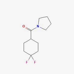 molecular formula C11H17F2NO B12234074 1-(4,4-Difluorocyclohexanecarbonyl)pyrrolidine 