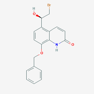 molecular formula C18H16BrNO3 B122341 (R)-8-(Benzyloxy)-5-(2-bromo-1-hydroxyethyl)quinolin-2(1H)-one CAS No. 530084-79-8