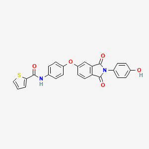 molecular formula C25H16N2O5S B1223410 N-[4-[[2-(4-hydroxyphenyl)-1,3-dioxo-5-isoindolyl]oxy]phenyl]-2-thiophenecarboxamide 