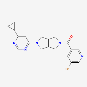 molecular formula C19H20BrN5O B12234135 4-[5-(5-Bromopyridine-3-carbonyl)-octahydropyrrolo[3,4-c]pyrrol-2-yl]-6-cyclopropylpyrimidine 