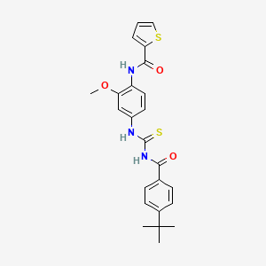 molecular formula C24H25N3O3S2 B1223414 N-[4-({[(4-tert-butylphenyl)carbonyl]carbamothioyl}amino)-2-methoxyphenyl]thiophene-2-carboxamide 