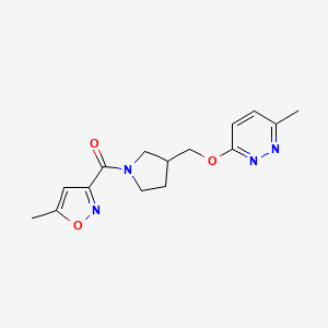 3-Methyl-6-{[1-(5-methyl-1,2-oxazole-3-carbonyl)pyrrolidin-3-yl]methoxy}pyridazine