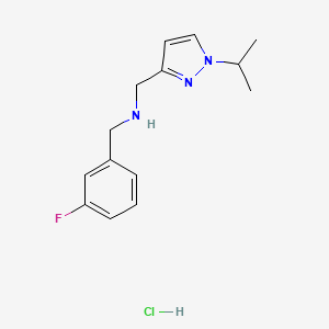 molecular formula C14H19ClFN3 B12234147 1-(3-fluorophenyl)-N-[(1-isopropyl-1H-pyrazol-3-yl)methyl]methanamine 