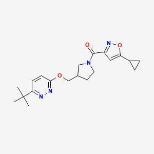 3-Tert-butyl-6-{[1-(5-cyclopropyl-1,2-oxazole-3-carbonyl)pyrrolidin-3-yl]methoxy}pyridazine