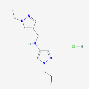 N-[(1-ethylpyrazol-4-yl)methyl]-1-(2-fluoroethyl)pyrazol-4-amine;hydrochloride