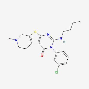 molecular formula C20H23ClN4OS B1223425 2-(butylamino)-3-(3-chlorophenyl)-7-methyl-6,8-dihydro-5H-pyrido[2,3]thieno[2,4-b]pyrimidin-4-one 