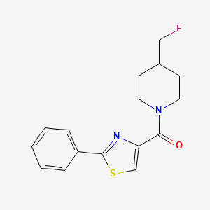 molecular formula C16H17FN2OS B12234293 4-(Fluoromethyl)-1-(2-phenyl-1,3-thiazole-4-carbonyl)piperidine 