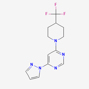 4-(1H-pyrazol-1-yl)-6-[4-(trifluoromethyl)piperidin-1-yl]pyrimidine