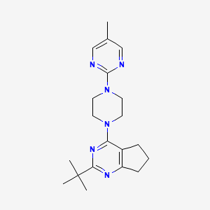 2-(4-{2-tert-butyl-5H,6H,7H-cyclopenta[d]pyrimidin-4-yl}piperazin-1-yl)-5-methylpyrimidine