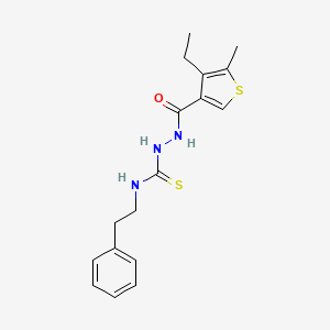 molecular formula C17H21N3OS2 B1223431 1-[[(4-Ethyl-5-methyl-3-thiophenyl)-oxomethyl]amino]-3-(2-phenylethyl)thiourea 