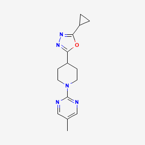 2-[4-(5-Cyclopropyl-1,3,4-oxadiazol-2-yl)piperidin-1-yl]-5-methylpyrimidine