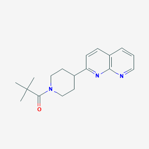 2,2-Dimethyl-1-[4-(1,8-naphthyridin-2-yl)piperidin-1-yl]propan-1-one