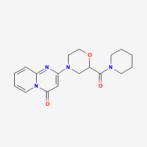 molecular formula C18H22N4O3 B12234338 2-[2-(piperidine-1-carbonyl)morpholin-4-yl]-4H-pyrido[1,2-a]pyrimidin-4-one 