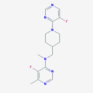 5-fluoro-N-{[1-(5-fluoropyrimidin-4-yl)piperidin-4-yl]methyl}-N,6-dimethylpyrimidin-4-amine