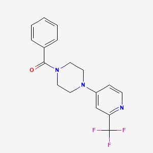 molecular formula C17H16F3N3O B12234405 1-Benzoyl-4-[2-(trifluoromethyl)pyridin-4-yl]piperazine 