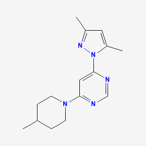 molecular formula C15H21N5 B12234414 4-(3,5-dimethyl-1H-pyrazol-1-yl)-6-(4-methylpiperidin-1-yl)pyrimidine 