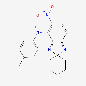 molecular formula C19H20N4O2 B1223442 N-(4-methylphenyl)-5-nitro-4-spiro[benzimidazole-2,1'-cyclohexane]amine 