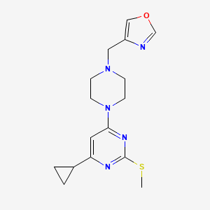 4-Cyclopropyl-2-(methylsulfanyl)-6-{4-[(1,3-oxazol-4-yl)methyl]piperazin-1-yl}pyrimidine