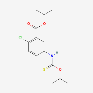 molecular formula C14H18ClNO3S B1223449 1-Methyl ethyl 2-chloro-5-[[[(1-methylethoxy)thiooxo]methyl]amino]-benzoate CAS No. 135812-34-9