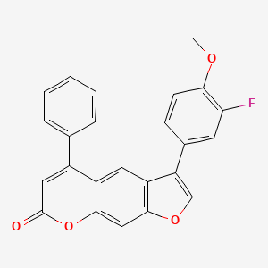 molecular formula C24H15FO4 B1223450 3-(3-Fluoro-4-methoxyphenyl)-5-phenyl-7-furo[3,2-g][1]benzopyranone 