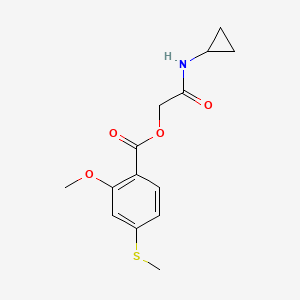 molecular formula C14H17NO4S B1223463 2-Methoxy-4-(methylthio)benzoic acid [2-(cyclopropylamino)-2-oxoethyl] ester 