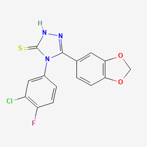 molecular formula C15H9ClFN3O2S B1223469 3-(1,3-benzodioxol-5-yl)-4-(3-chloro-4-fluorophenyl)-1H-1,2,4-triazole-5-thione 