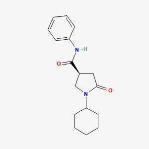 molecular formula C17H22N2O2 B1223473 (3S)-1-Cyclohexyl-5-oxo-N-phenylpyrrolidine-3-carboxamide 