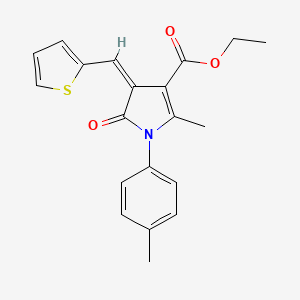 molecular formula C20H19NO3S B1223474 乙基(4Z)-2-甲基-1-(4-甲苯基)-5-氧代-4-(噻吩-2-基亚甲基)吡咯-3-羧酸酯 