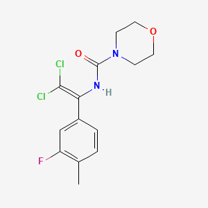 molecular formula C14H15Cl2FN2O2 B1223475 N-[2,2-dichloro-1-(3-fluoro-4-methylphenyl)ethenyl]-4-morpholinecarboxamide 