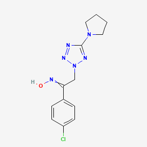 molecular formula C13H15ClN6O B1223478 1-(4-Chlorophenyl)-2-[5-(1-pyrrolidinyl)-2-tetrazolyl]ethanone oxime 
