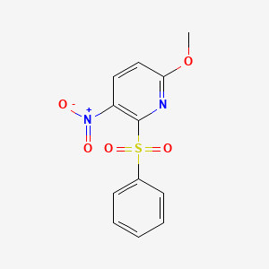 molecular formula C12H10N2O5S B1223482 2-(Benzenesulfonyl)-6-methoxy-3-nitropyridine 