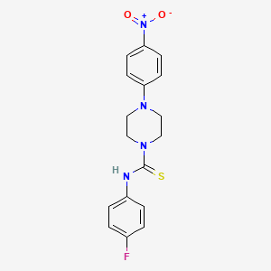 molecular formula C17H17FN4O2S B1223490 N-(4-fluorophenyl)-4-(4-nitrophenyl)-1-piperazinecarbothioamide 