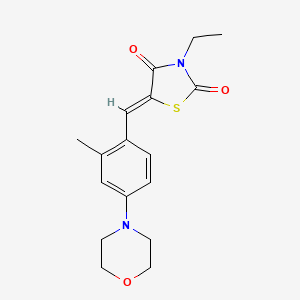 molecular formula C17H20N2O3S B1223503 (5Z)-3-ethyl-5-[2-methyl-4-(morpholin-4-yl)benzylidene]-1,3-thiazolidine-2,4-dione 