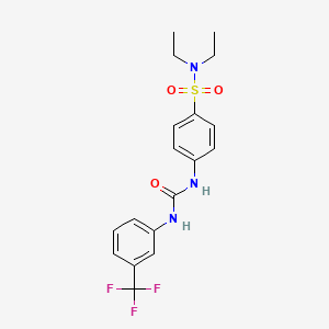 molecular formula C18H20F3N3O3S B1223512 1-[4-(二乙基磺酰基)苯基]-3-[3-(三氟甲基)苯基]脲 