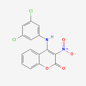 molecular formula C15H8Cl2N2O4 B1223517 4-(3,5-Dichloroanilino)-3-nitro-1-benzopyran-2-one 
