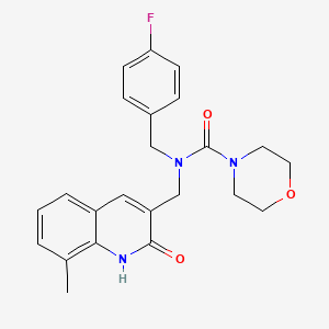 N-[(4-fluorophenyl)methyl]-N-[(8-methyl-2-oxo-1H-quinolin-3-yl)methyl]-4-morpholinecarboxamide