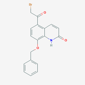 molecular formula C18H14BrNO3 B122352 8-苄氧基-5-(2-溴乙酰)-2-羟基喹啉 CAS No. 100331-89-3