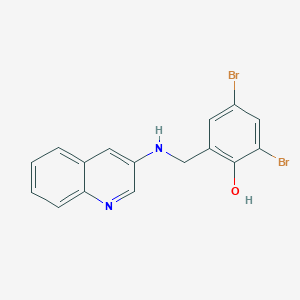 molecular formula C16H12Br2N2O B1223523 2,4-Dibromo-6-[(quinolin-3-ylamino)methyl]phenol 