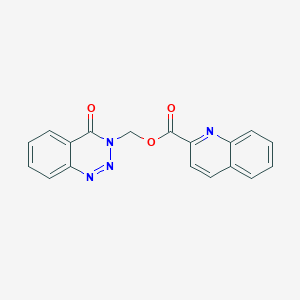 2-Quinolinecarboxylic acid (4-oxo-1,2,3-benzotriazin-3-yl)methyl ester