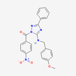 molecular formula C23H19N5O4 B1223525 [5-[(4-Methoxyphenyl)methylamino]-3-phenyl-1,2,4-triazol-1-yl]-(4-nitrophenyl)methanone 
