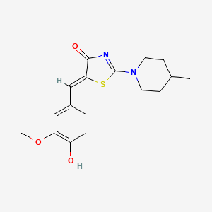 molecular formula C17H20N2O3S B1223528 (5Z)-5-(4-hydroxy-3-methoxybenzylidene)-2-(4-methylpiperidin-1-yl)-1,3-thiazol-4(5H)-one 